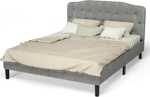 Alt view image 5 of 7 - SlickBlue Queen Upholstered Headboard with Adjustable Heights-Light Gray