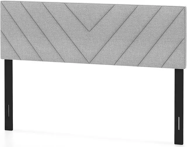 Main image of SlickBlue Linen Upholstered Headboard for Full and Queen Size Bed Frames-Gray