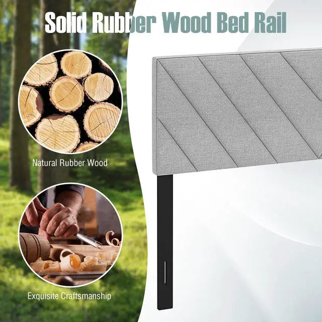 Alt view image 7 of 7 - SlickBlue Linen Upholstered Headboard for Full and Queen Size Bed Frames-Gray