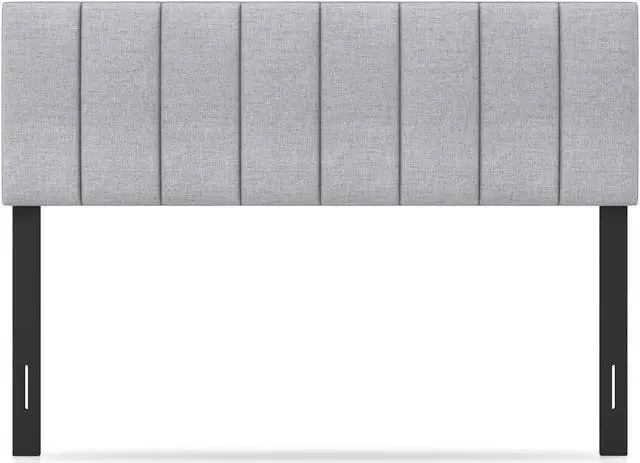 Alt view image 2 of 7 - SlickBlue Linen Upholstered Headboard with Solid Wood Legs and Adjustable Width-Gray