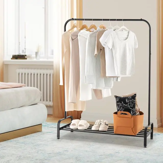 Alt view image 4 of 7 - SlickBlue Heavy Duty Clothes Stand Rack with Top Rod and Lower Storage Shelf