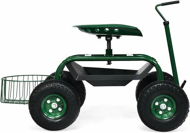 Alt view image 6 of 7 - SlickBlue Extendable Handle Garden Cart Rolling Wagon Scooter