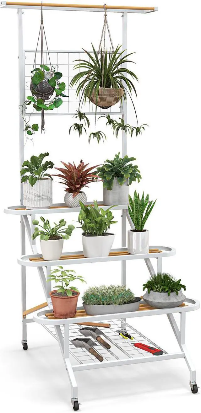 Main image of SlickBlue 4-Tier Hanging Plant Stand with Hanging Bar
