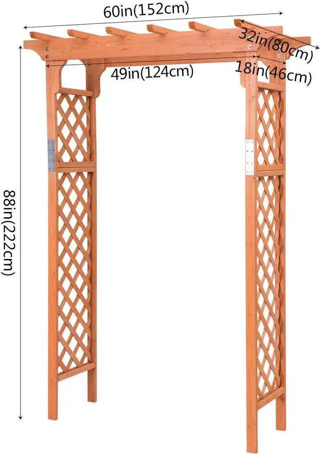 Alt view image 2 of 7 - SlickBlue  Garden Wooden High Arbor Arch Plant Pergola