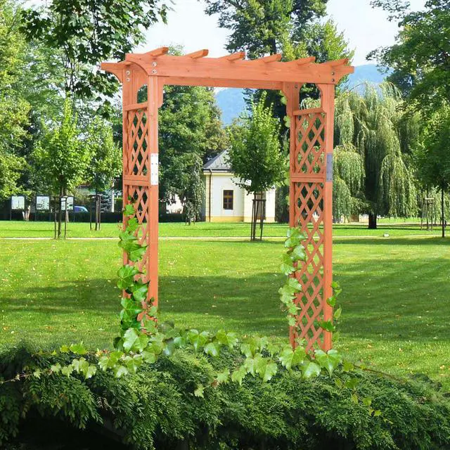 Alt view image 3 of 7 - SlickBlue  Garden Wooden High Arbor Arch Plant Pergola