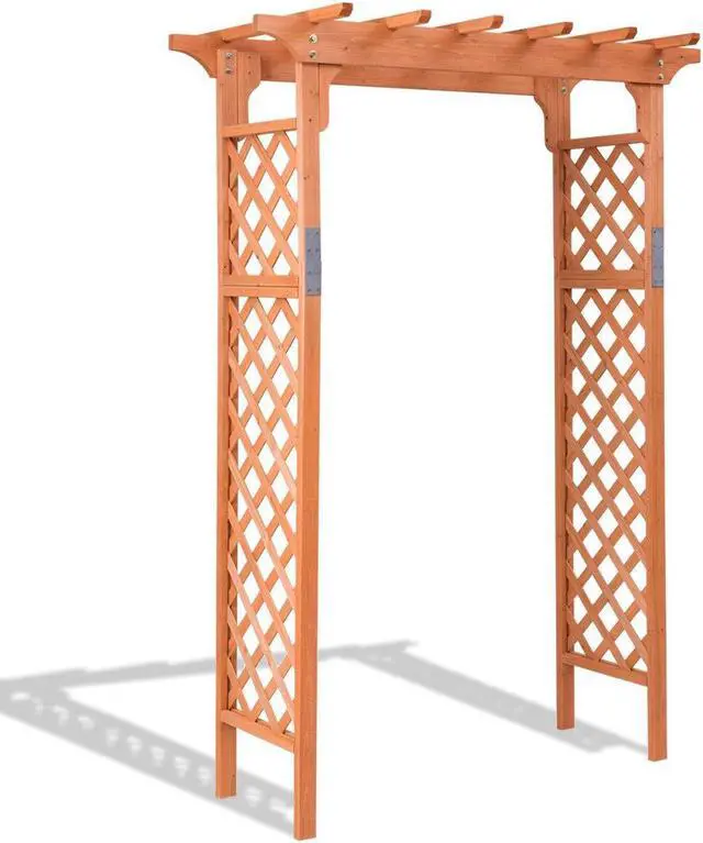 Alt view image 4 of 7 - SlickBlue  Garden Wooden High Arbor Arch Plant Pergola