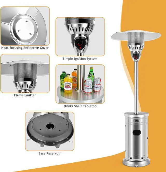 Alt view image 5 of 7 - SlickBlue 48000 BTU Patio Heater with Simple Ignition System
