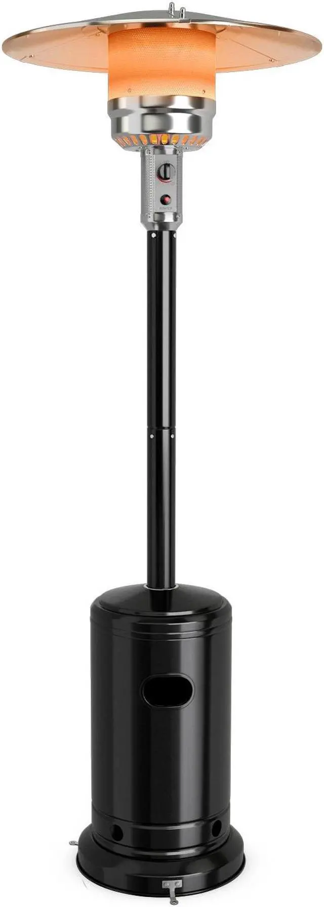 Alt view image 3 of 7 - SlickBlue 50000 BTU Stainless Steel Propane Patio Heater with Trip over Protection-Black