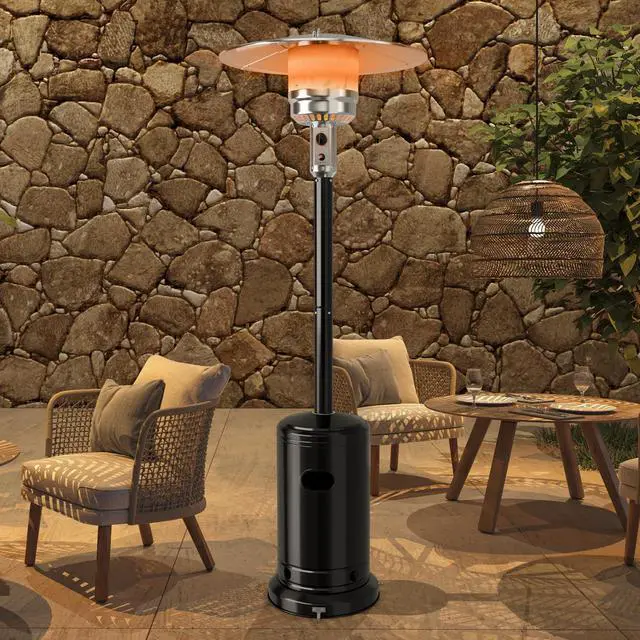 Alt view image 2 of 7 - SlickBlue 50000 BTU Stainless Steel Propane Patio Heater with Trip over Protection-Black