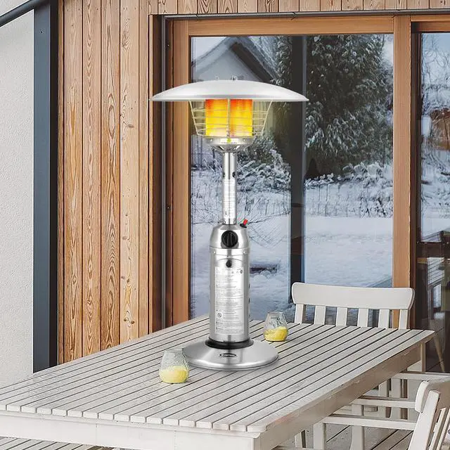Alt view image 3 of 7 - SlickBlue 11 000BTU Portable Tabletop Patio Stainless Steel Standing Propane Heater