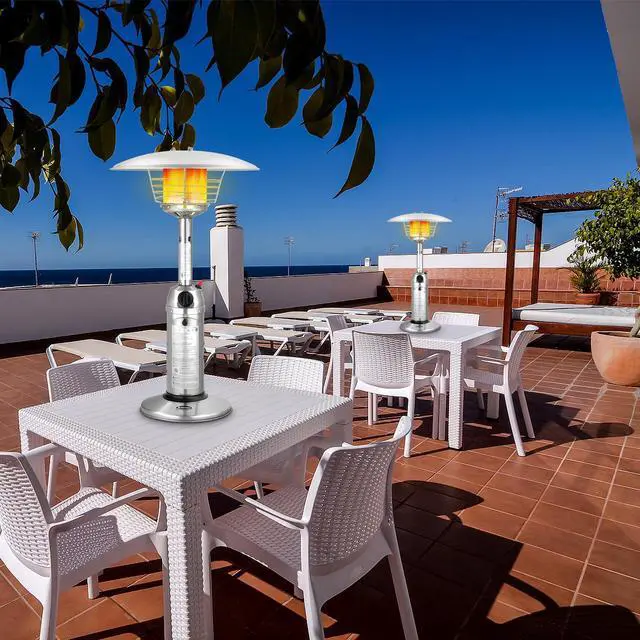 Alt view image 4 of 7 - SlickBlue 11 000BTU Portable Tabletop Patio Stainless Steel Standing Propane Heater