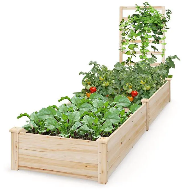 Alt view image 4 of 7 - SlickBlue Raised Garden Bed with Planter Box and Trellis