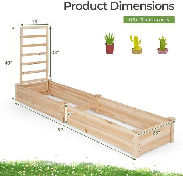 Alt view image 5 of 7 - SlickBlue Raised Garden Bed with Planter Box and Trellis