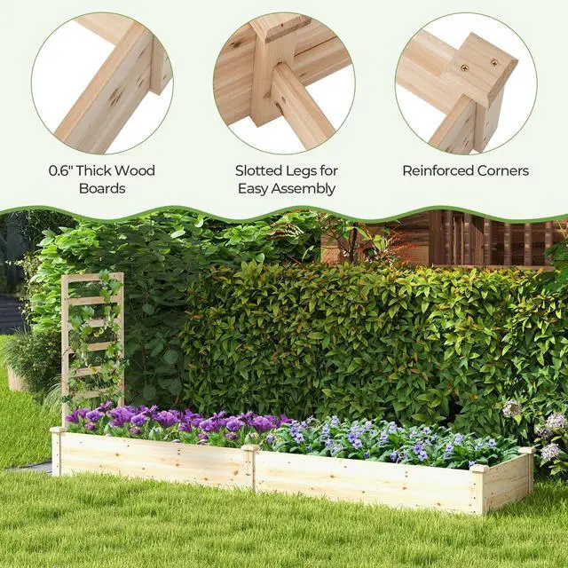 Alt view image 6 of 7 - SlickBlue Raised Garden Bed with Planter Box and Trellis