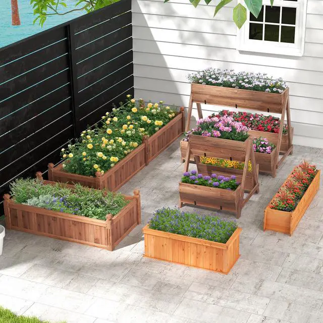 Alt view image 6 of 7 - SlickBlue Vertical Raised Garden bed with 3 Wooden Planter Boxes-S