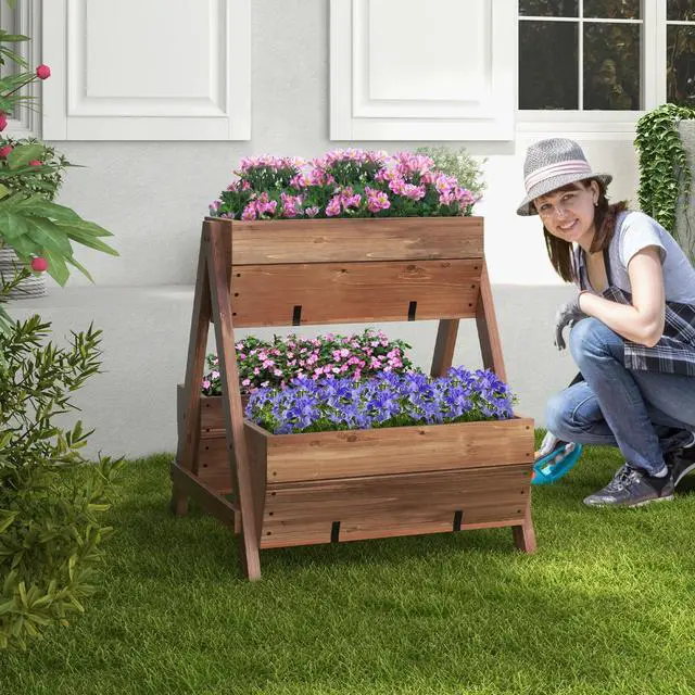 Alt view image 4 of 7 - SlickBlue Vertical Raised Garden bed with 3 Wooden Planter Boxes-S