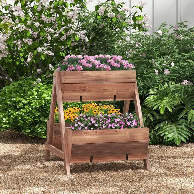 Alt view image 3 of 7 - SlickBlue Vertical Raised Garden bed with 3 Wooden Planter Boxes-S