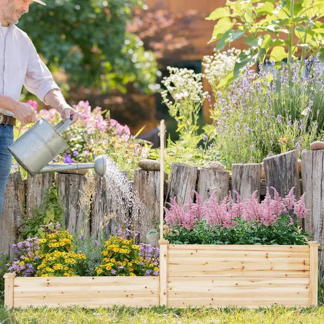 Alt view image 3 of 7 - SlickBlue Raised Garden Bed with Trellis-Natural
