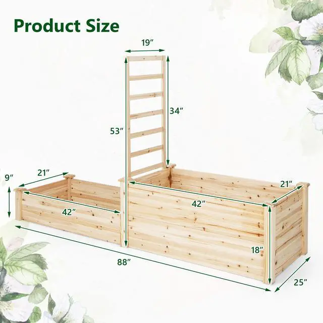 Alt view image 5 of 7 - SlickBlue Raised Garden Bed with Trellis-Natural