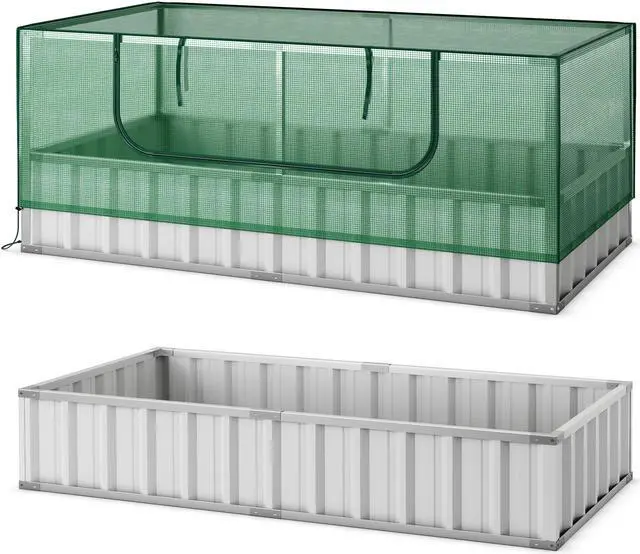 Main image of SlickBlue Galvanized Raised Garden Bed with Greenhouse Cover