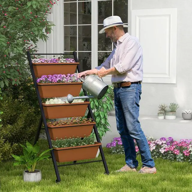 Alt view image 4 of 7 - SlickBlue 5-Tier Vertical Raised Garden Bed with Wheels and Container Boxes