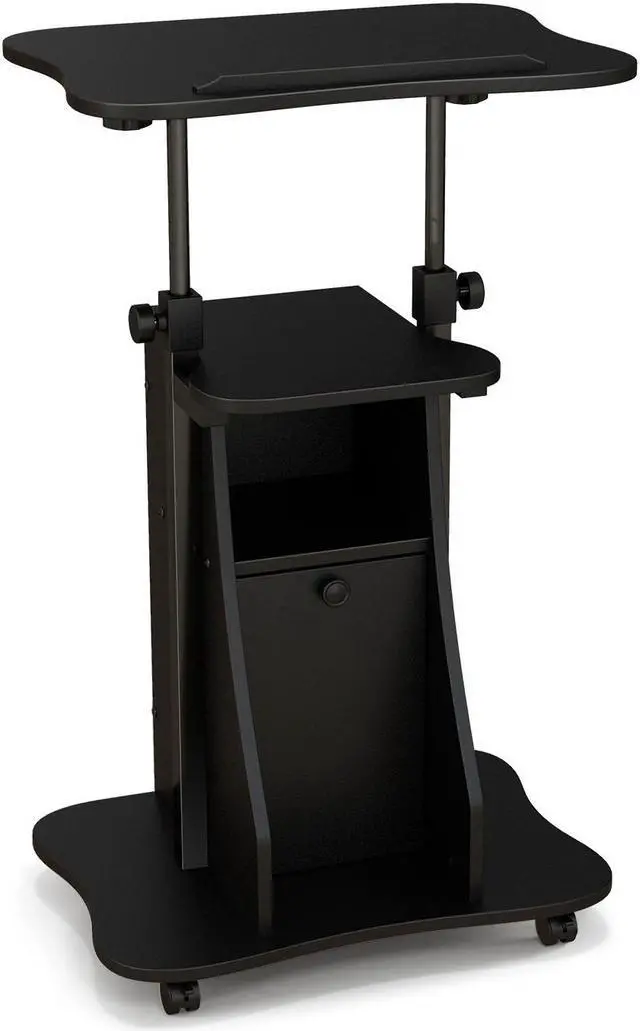 Main image of SlickBlue Adjustable Mobile Standing Desk Cart with Tilt Desktop and Cabinet