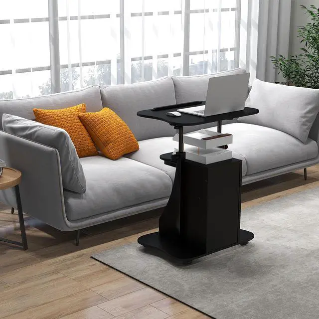 Alt view image 4 of 7 - SlickBlue Adjustable Mobile Standing Desk Cart with Tilt Desktop and Cabinet