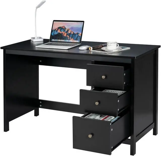 Alt view image 7 of 7 - SlickBlue 3-Drawer Home Office Study Computer Desk with Spacious Desktop