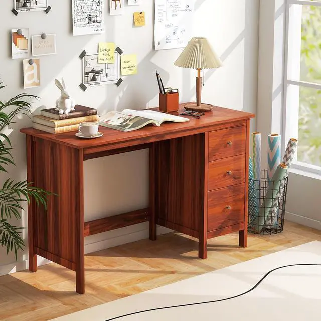 Alt view image 3 of 7 - SlickBlue 3-Drawer Home Office Study Computer Desk with Spacious Desktop