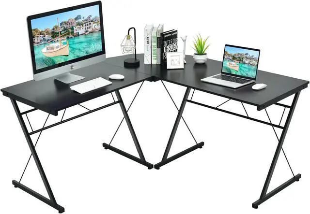 Main image of SlickBlue 59 Inches L-Shaped Corner Desk Computer Table for Home Office Study Workstation