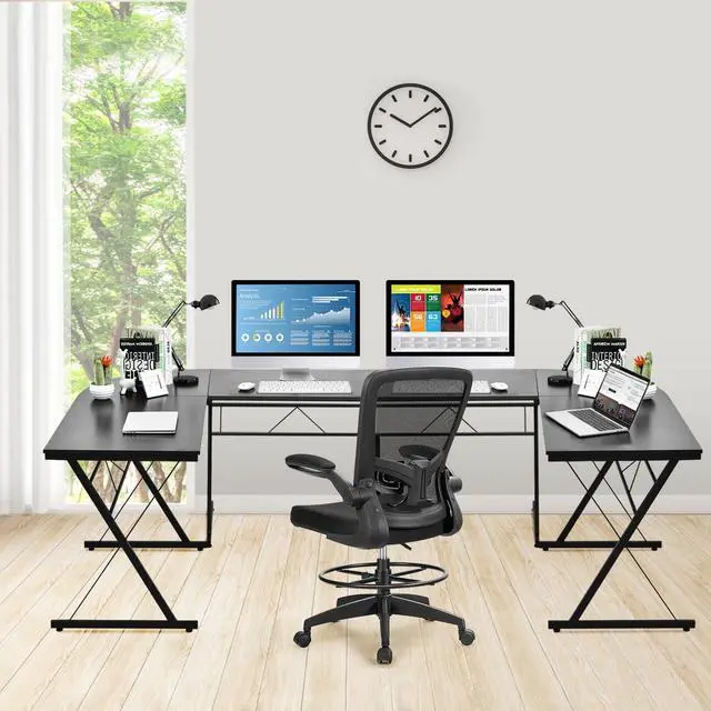 Alt view image 6 of 7 - SlickBlue 59 Inches L-Shaped Corner Desk Computer Table for Home Office Study Workstation