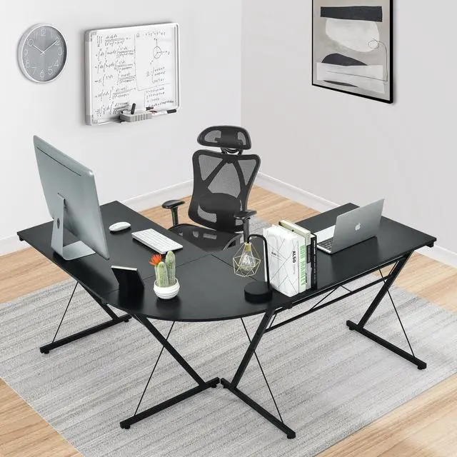 Alt view image 7 of 7 - SlickBlue 59 Inches L-Shaped Corner Desk Computer Table for Home Office Study Workstation