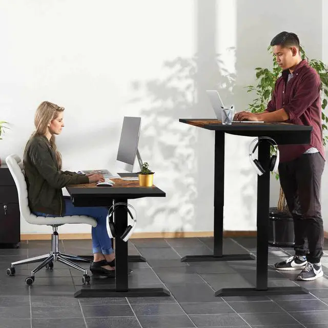 Alt view image 4 of 7 - SlickBlue Electric Sit to Stand Desk with Keyboard Tray
