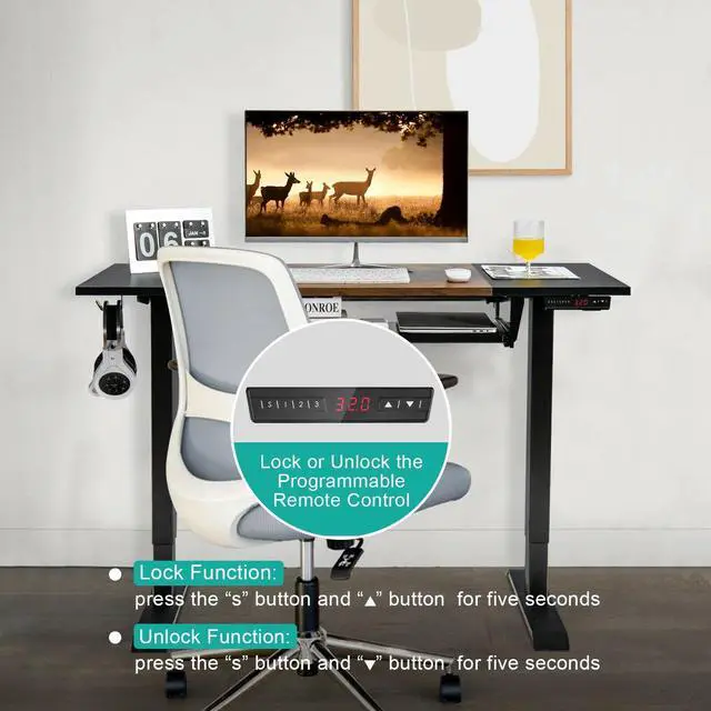 Alt view image 7 of 7 - SlickBlue Electric Sit to Stand Desk with Keyboard Tray