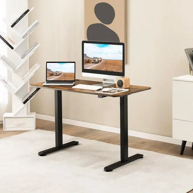 Alt view image 4 of 7 - SlickBlue Electric Standing Desk Adjustable Stand up Computer Desk Anti-collision