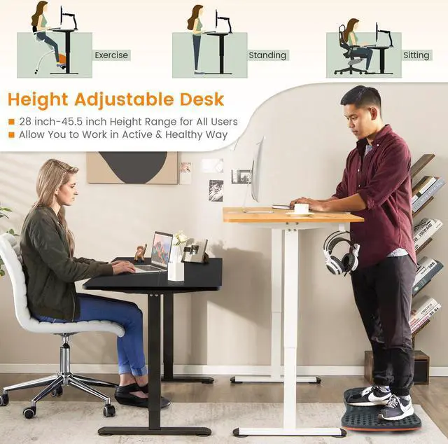 Alt view image 2 of 7 - SlickBlue Electric Standing Desk Adjustable Stand up Computer Desk Anti-collision