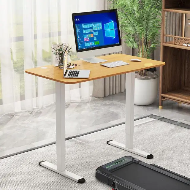 Alt view image 4 of 7 - SlickBlue Electric Standing Desk Adjustable Stand up Computer Desk Anti-collision