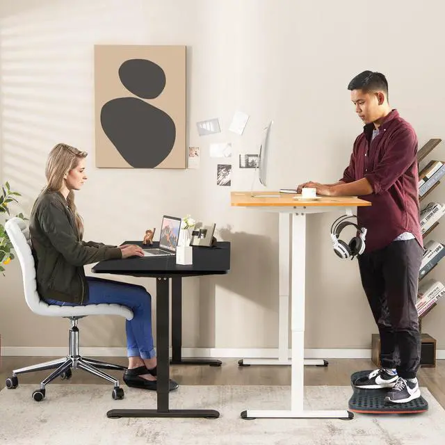 Alt view image 7 of 7 - SlickBlue Electric Standing Desk Adjustable Stand up Computer Desk Anti-collision