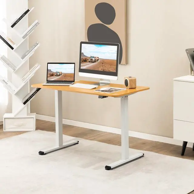 Alt view image 6 of 7 - SlickBlue Electric Standing Desk Adjustable Stand up Computer Desk Anti-collision