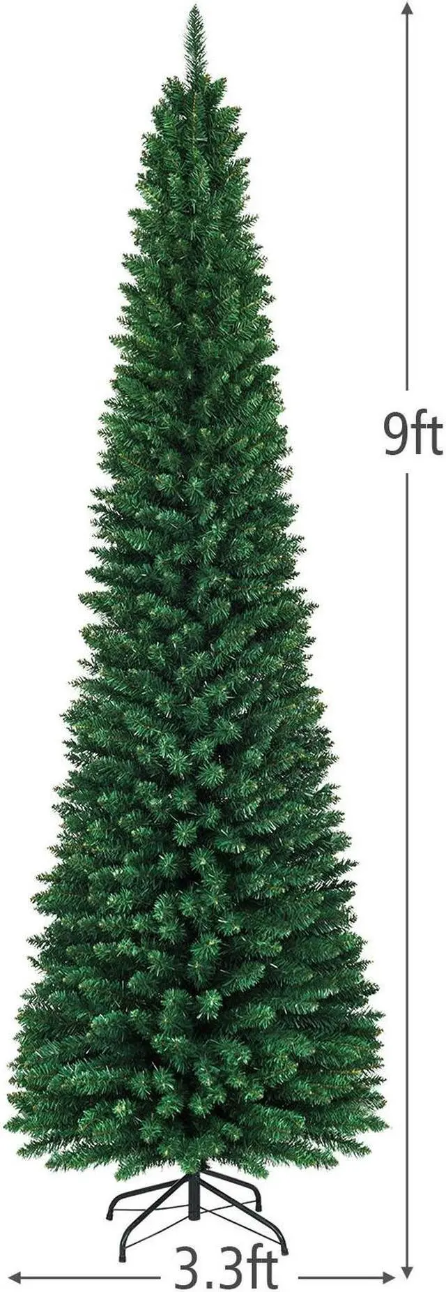 Alt view image 3 of 7 - SlickBlue PVC Artificial Slim Pencil Christmas Tree-9 ft