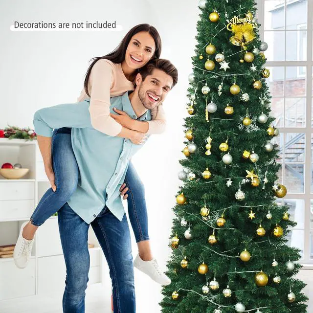 Alt view image 6 of 7 - SlickBlue PVC Artificial Slim Pencil Christmas Tree-9 ft