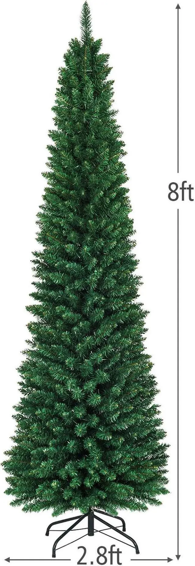 Alt view image 2 of 7 - SlickBlue PVC Artificial Slim Pencil Christmas Tree-8 ft