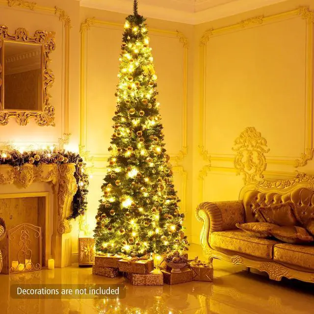 Alt view image 7 of 7 - SlickBlue PVC Artificial Slim Pencil Christmas Tree-9 ft