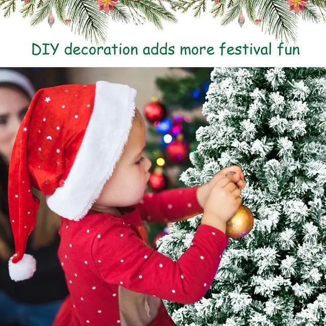 Alt view image 2 of 7 - SlickBlue 6 Feet Pre-Lit Premium Snow Flocked Hinged Artificial Christmas Tree