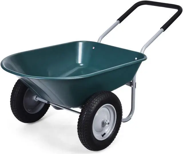 Main image of SlickBlue 2 Tire Wheelbarrow Garden Cart Heavy-duty Dolly Utility Cart-Green