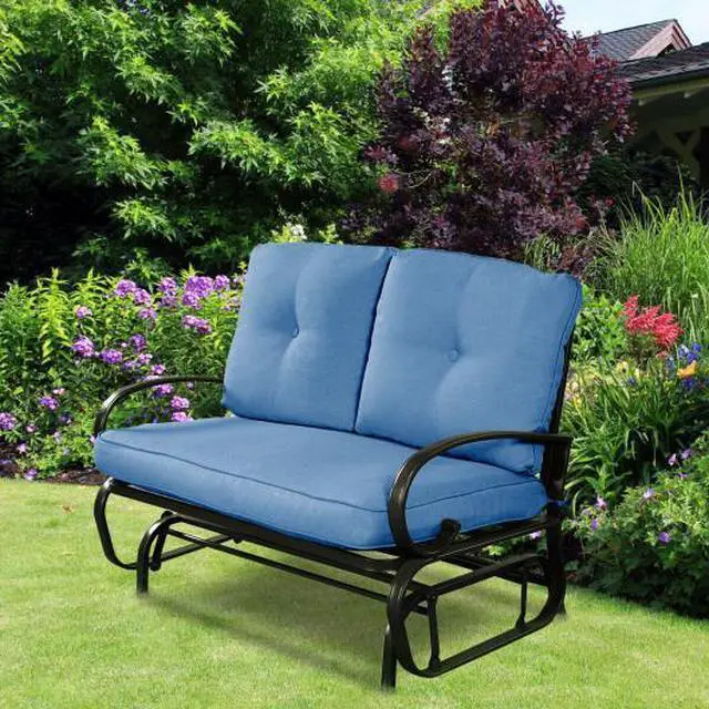 Main image of SlickBlue Outdoor Patio Cushioned Rocking Bench Loveseat