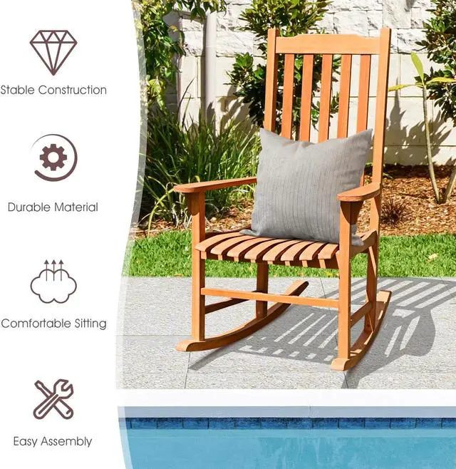 Alt view image 2 of 7 - SlickBlue Outdoor Rocking Chair Single Rocker for Patio Deck