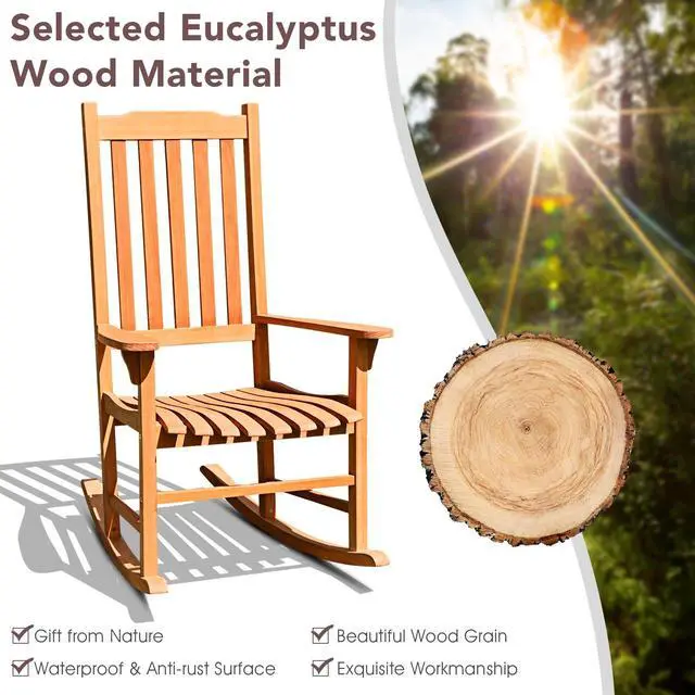 Alt view image 5 of 7 - SlickBlue Outdoor Rocking Chair Single Rocker for Patio Deck