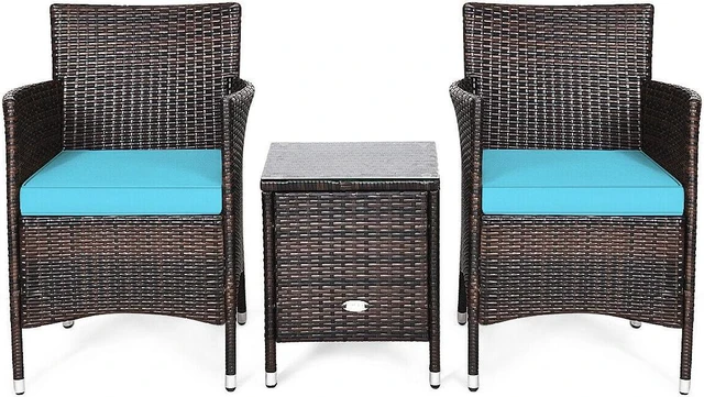 Main image of SlickBlue 3 Pcs Outdoor Rattan Wicker Furniture Set