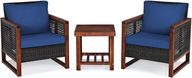 Main image of SlickBlue 3 Pieces Acacia Wood Patio Furniture Set with Coffee Table